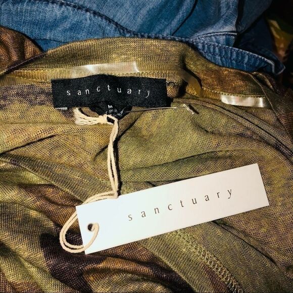 Anthropologie Sanctuary nwt Carlee camo long sleeve linen top medium - Picture 7 of 9